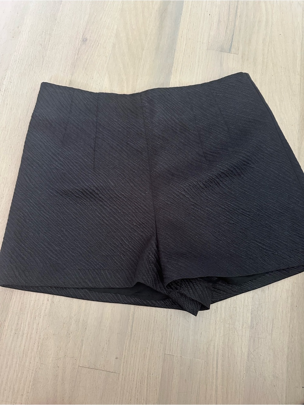 BCBGeneration Black High-Waist Textured Dress Shorts